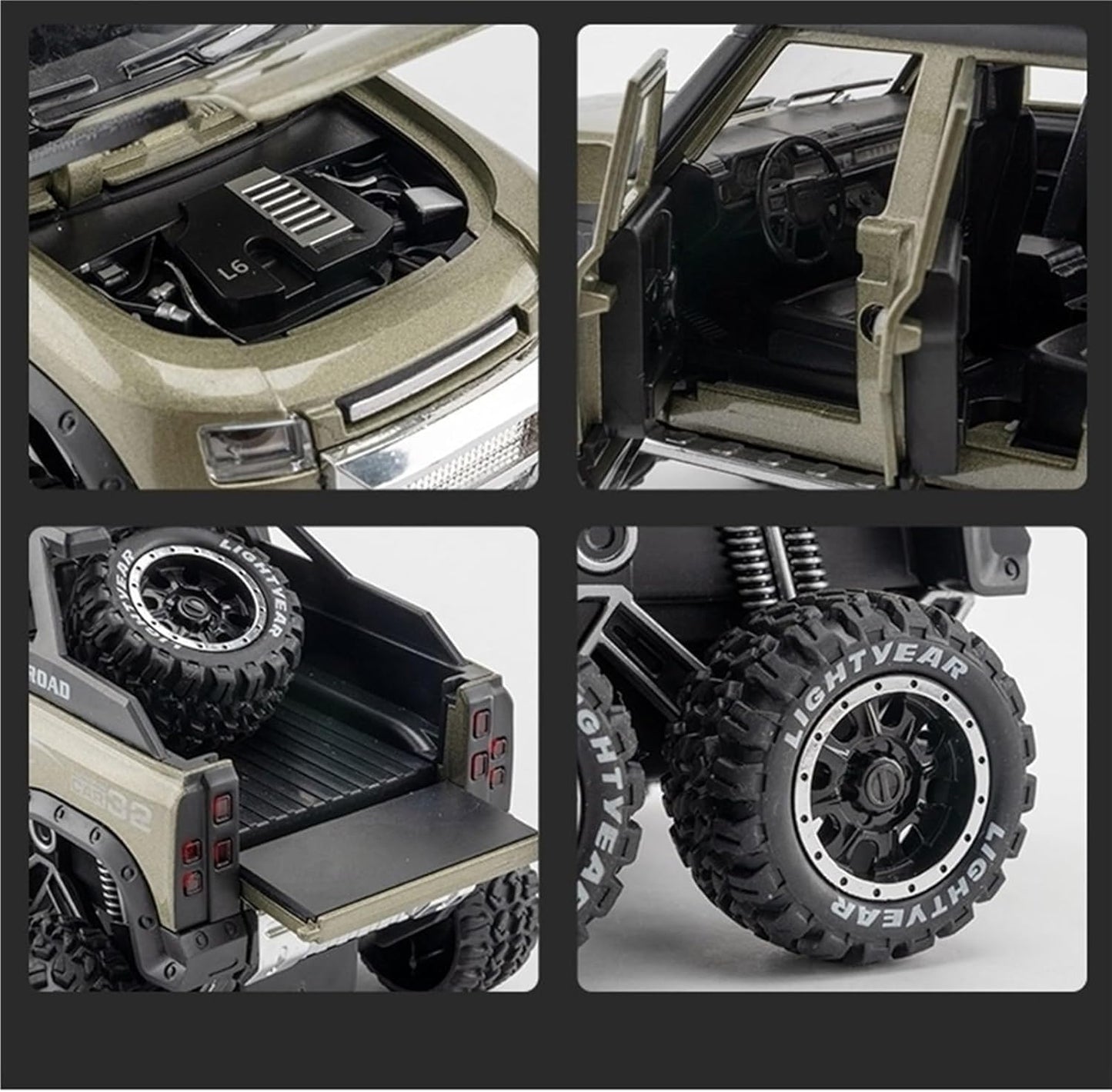 Land Rover Defender Guard 6x6 1:24 Diecast Scale Model Car