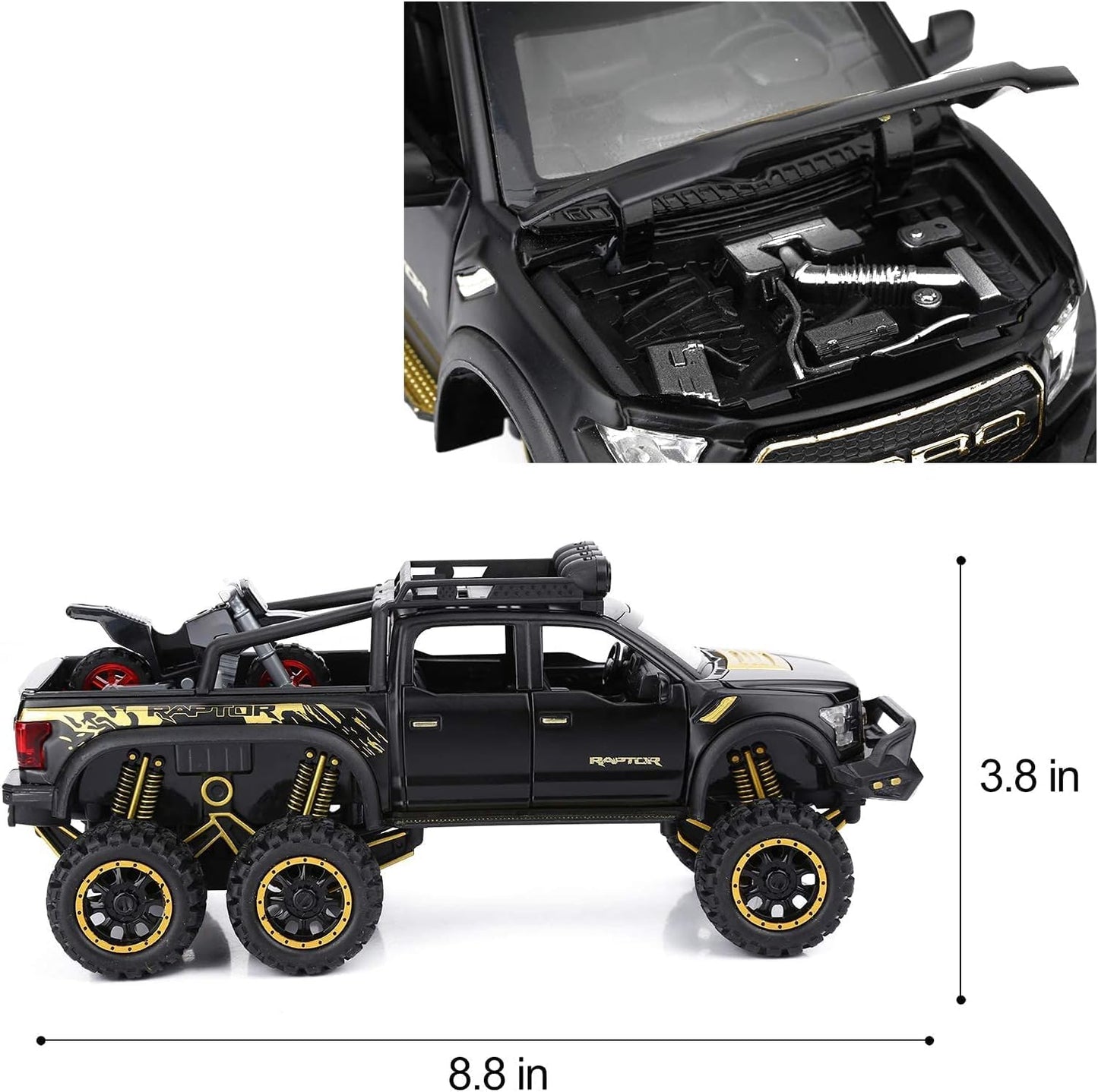 Ford F-150 Raptor 6X6 pickup truck 1:24 Diecast Scale Model