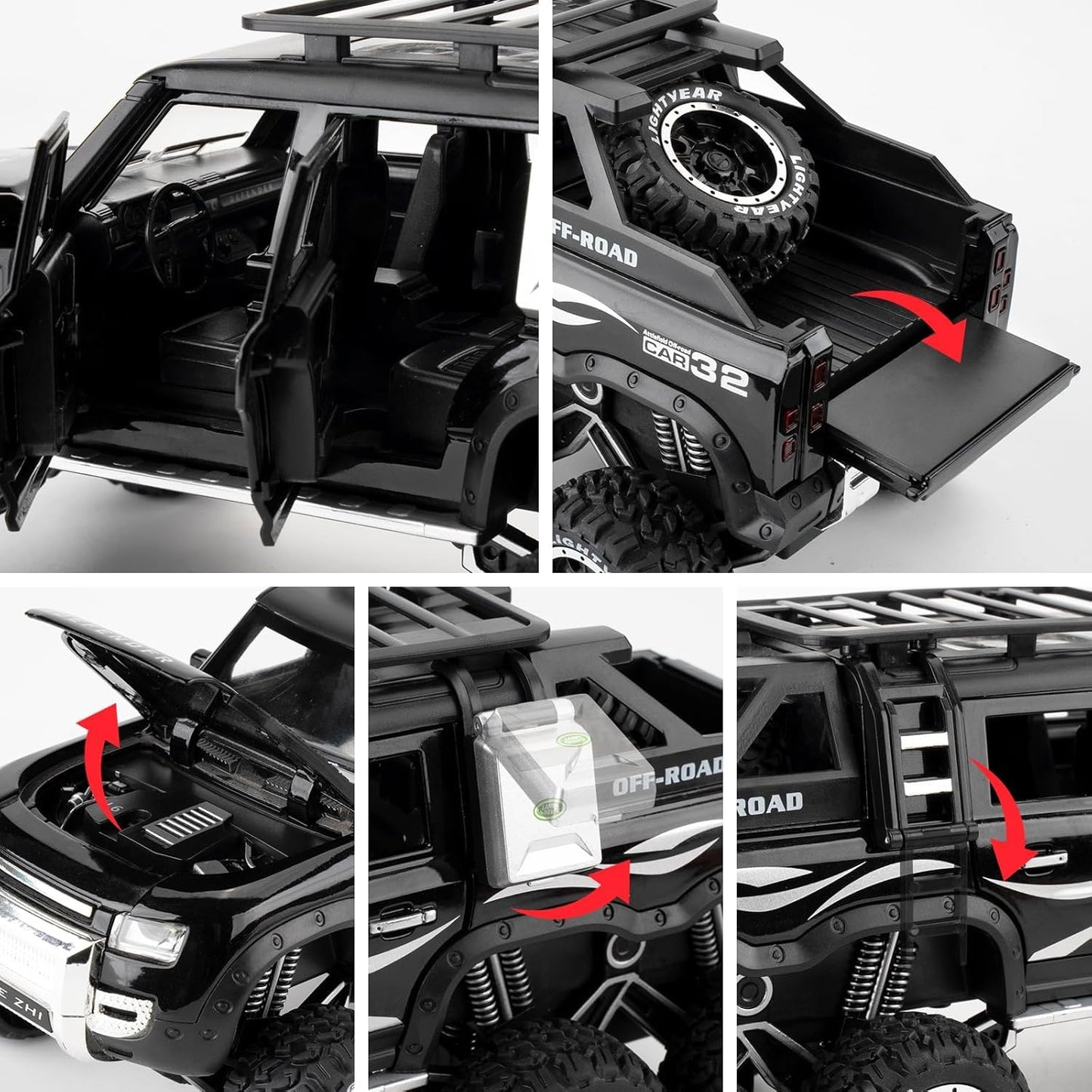 Land Rover Defender Guard 6x6 1:24 Diecast Scale Model Car
