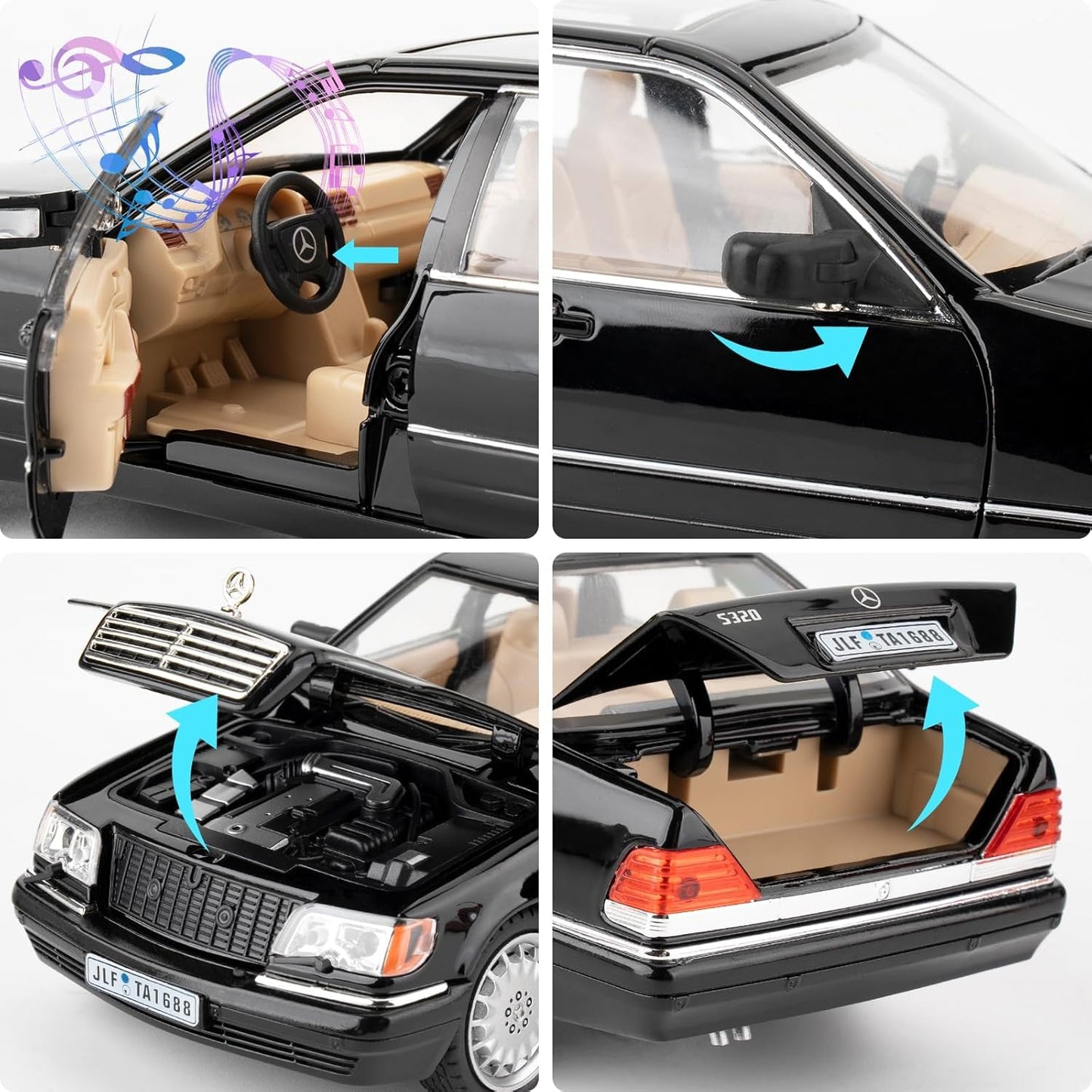 Mercedes-Benz W140 S-Class 1:24 Diecast Scale Model Car