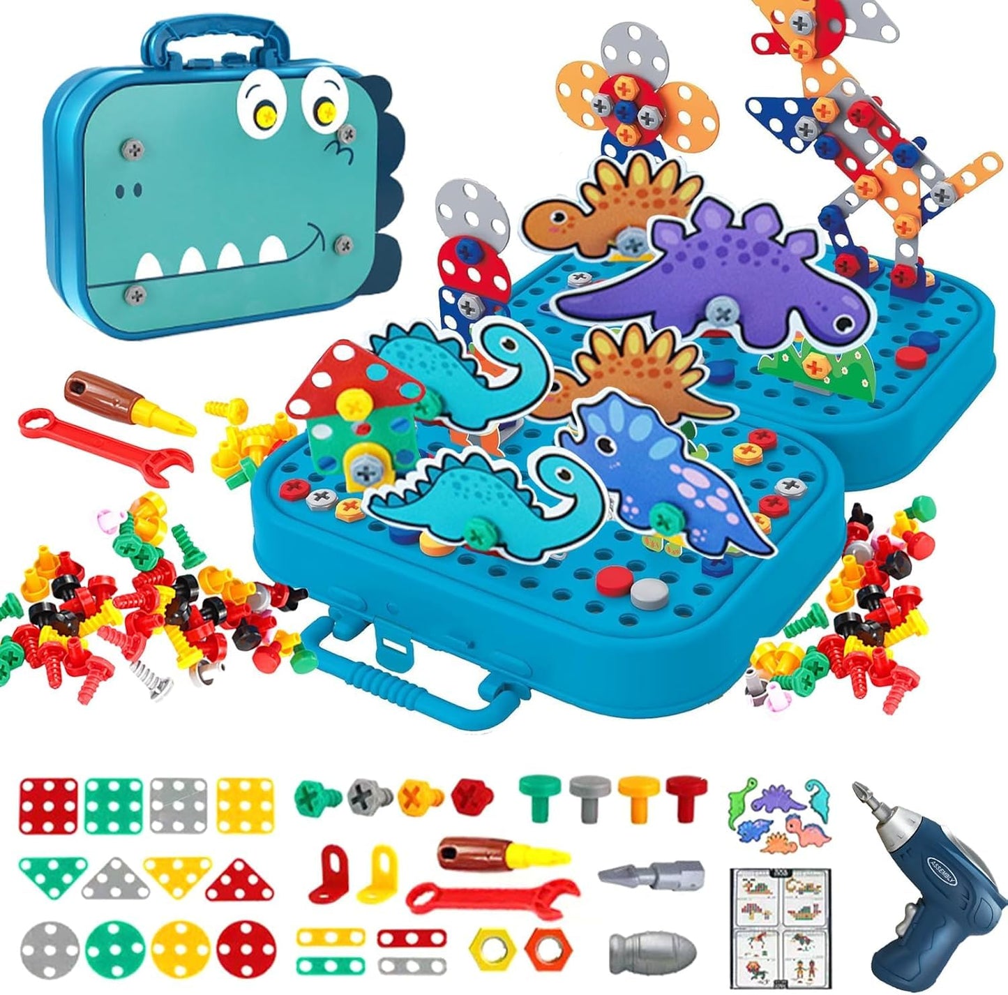 Creative Screw Puzzle Dinosaur Suitcase Toy Set