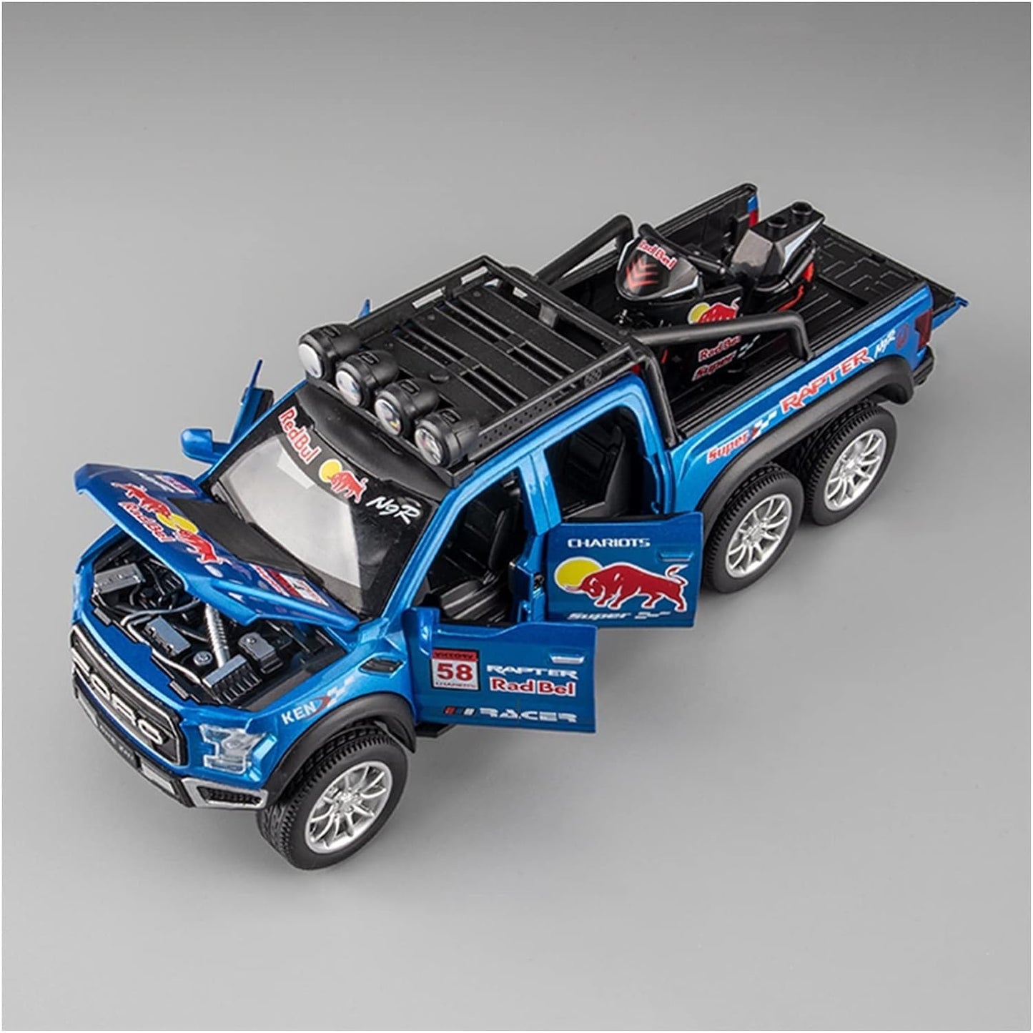Ford Raptor Red Bull F150 1:24 Diecast Scale Model Car