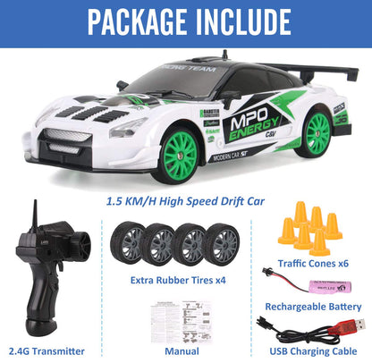 RC Drift Car 1/24 2.4GHz 4WD Remote Control Sport Racing On-Road Vehicle