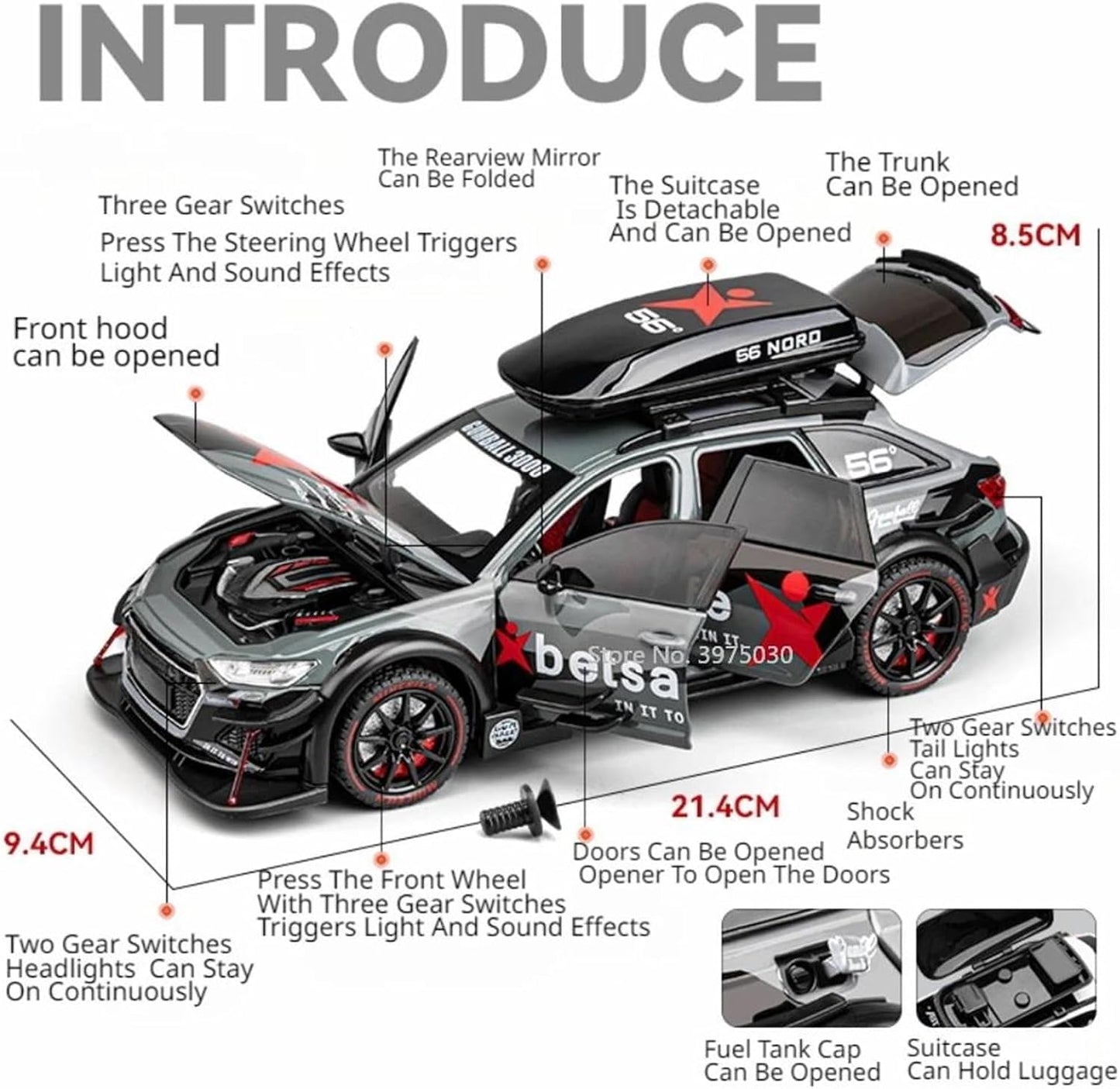 Audi Rs6 Militery 1:24 Diecast Scale Model Car
