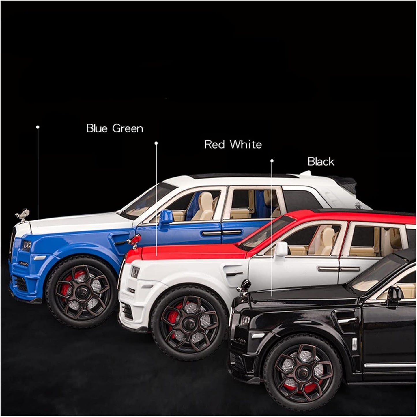 Rolls Royce Cullinan White-Red 1:24 Diecast Scale Model Car