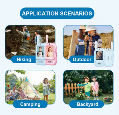 Video Walkie Talkies 2.0 | 2” Screen, Share Pic, Micro Chat, Emoji