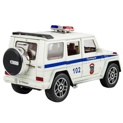 G Wagon Police Jeep 1:24 Diecast Scale Model Car