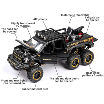Ford F-150 Raptor 6X6 pickup truck 1:24 Diecast Scale Model