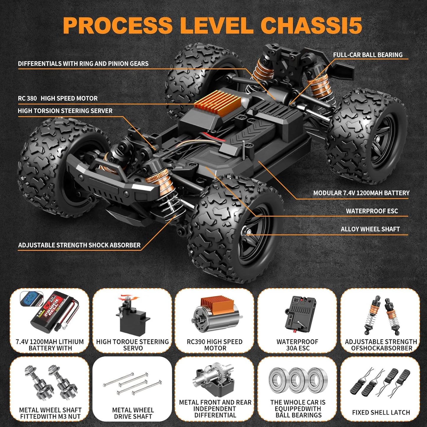 Hurricane radio-controlled (RC) high-speed remote control truck