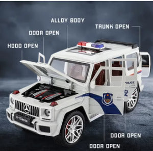 G Wagon Police Jeep 1:24 Diecast Scale Model Car