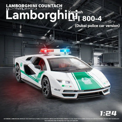 Lamborghini 800 Police 1:24 Diecast Scale Model Car