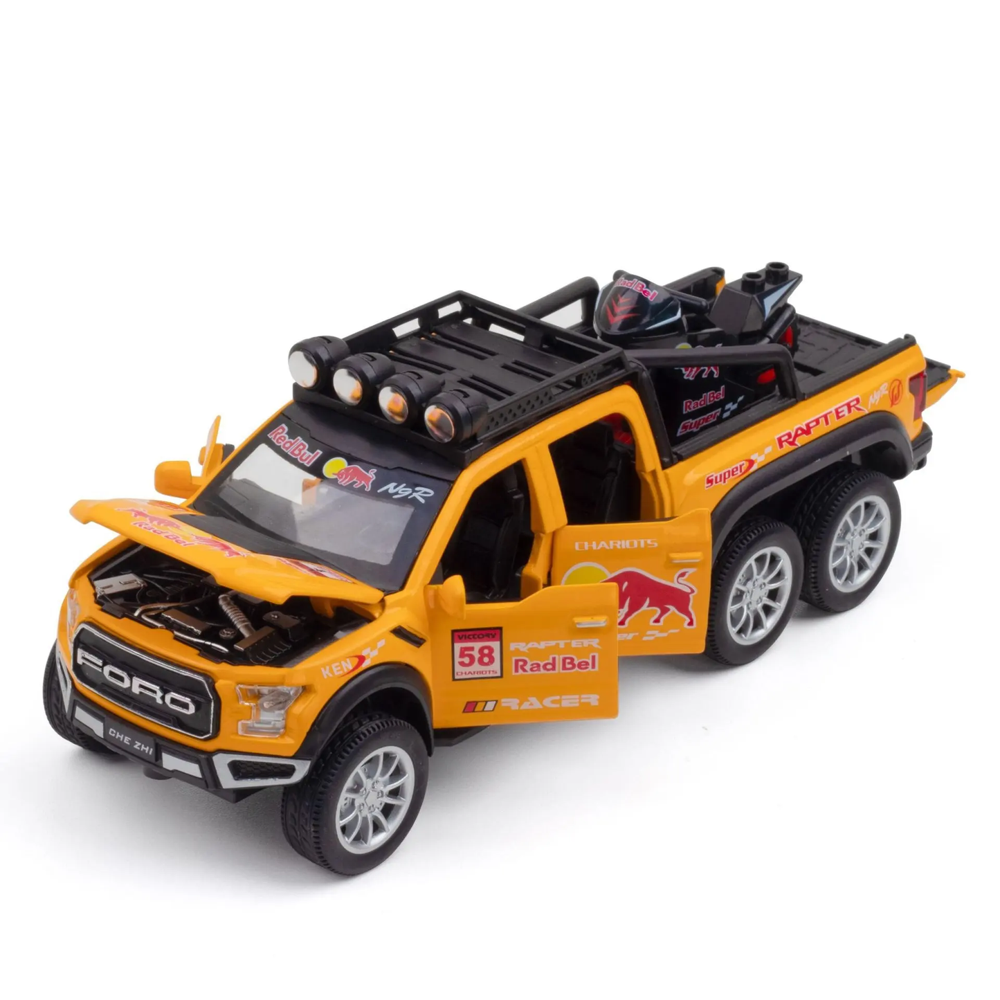 Ford Raptor Red Bull F150 1:24 Diecast Scale Model Car