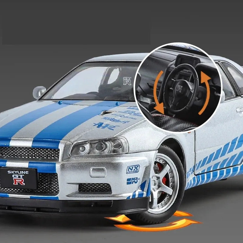 Nissan Skyline R34 GT-R 1:24 diecast scale model car