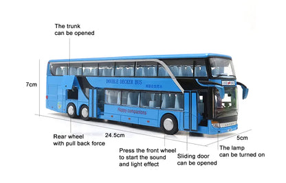 Double-Decker Tourist Bus Diecast Scale Model