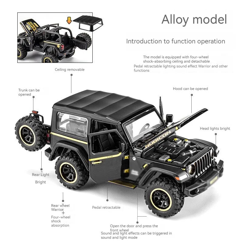 Jeep Wrangler Rubicon Thar 1:24 Diecast Scale Model Car