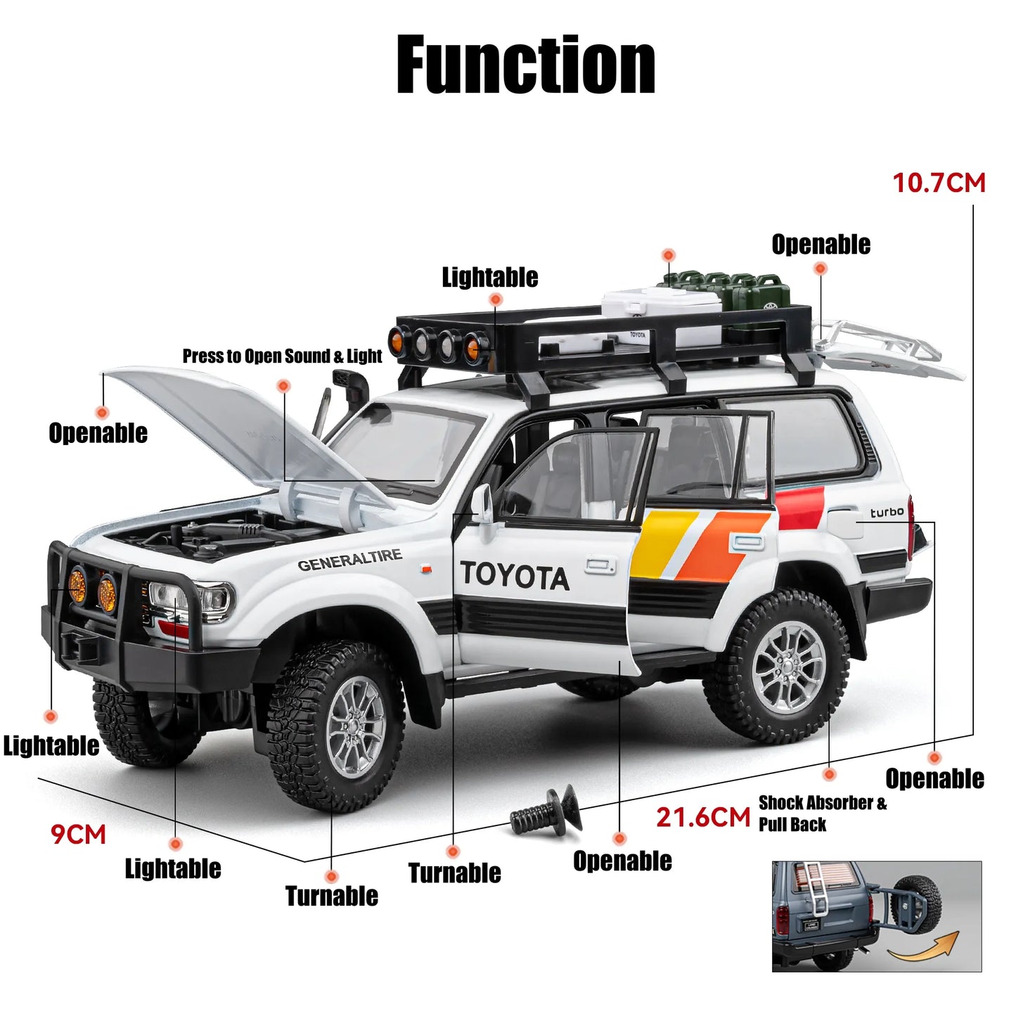 Toyota Land Cruiser LC80 1:24 Diecast Scale Model Car