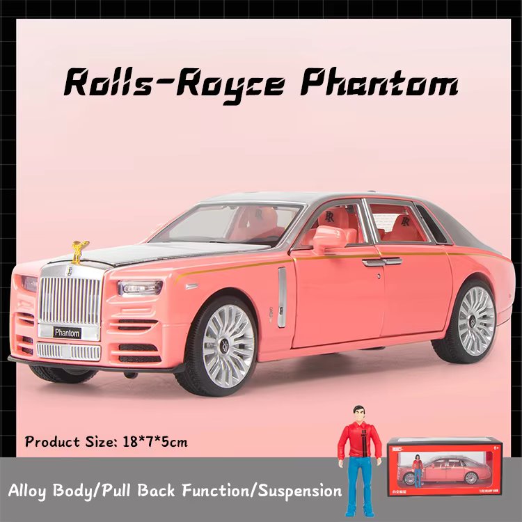 Rolls Royce Phantom Pink 1:24 Diecast Scale Model Car