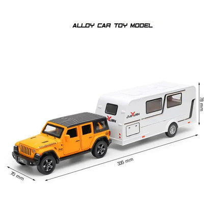 Wrangler Jeep Rubicon Trailer 1:24 Diecast Scale Model Car