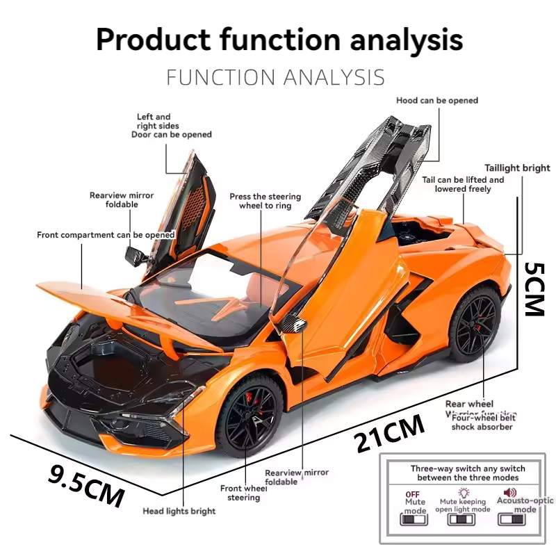 Lamborghini Revuelto 1:24 Diecast Scale Model Car
