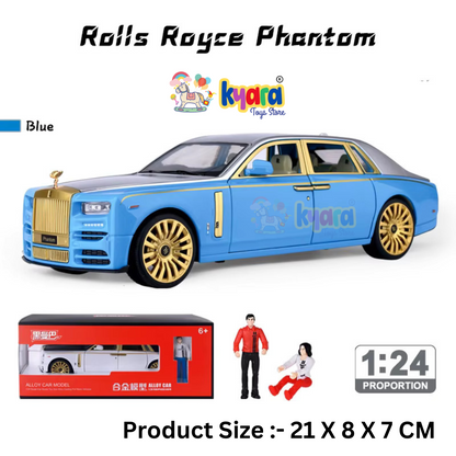 Rolls-royce Phantom Blue 1:24 Diecast Scale Model Car