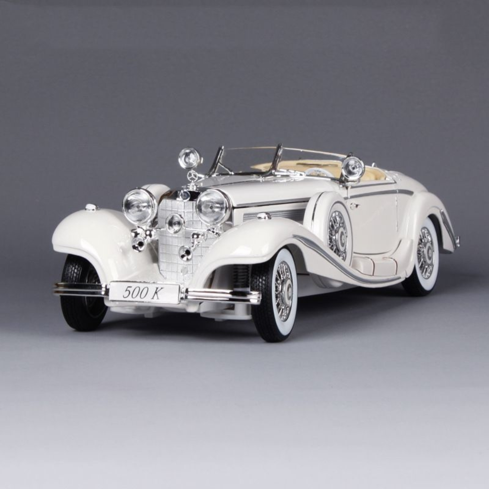 Vintage 1936 Mercedes Benz 500K 1:18 Roadster diecast scale model car collectible