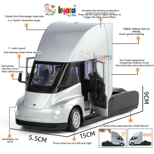 Tesla Semi Truck Head 1:24 Diecast Scale Model Car
