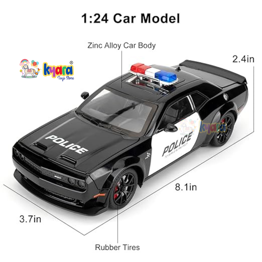 Dodge Challenger SRT Hellcat Police 1:24 Diecast Scale Model Car