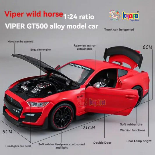 Ford Mustang Viper Gt500 1:24 Diecast Scale Model Car