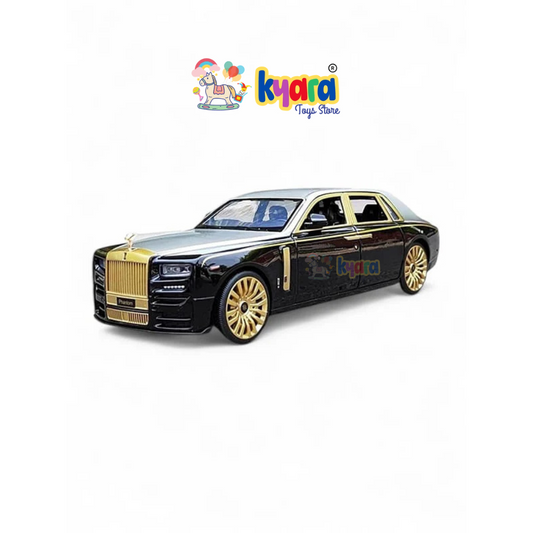 Rolls-royce Phantom Black-Silver 1:24 Diecast Scale Model Car