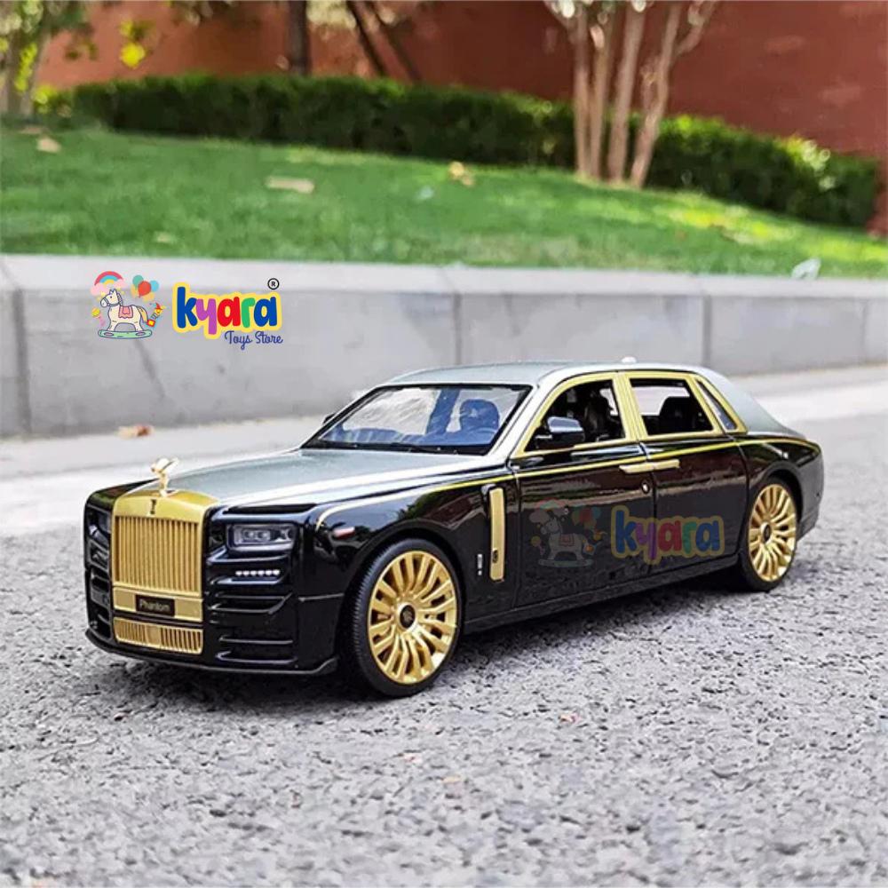 Rolls-royce Phantom Black-Silver 1:24 Diecast Scale Model Car