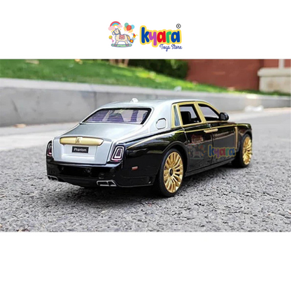 Rolls-royce Phantom Black-Silver 1:24 Diecast Scale Model Car