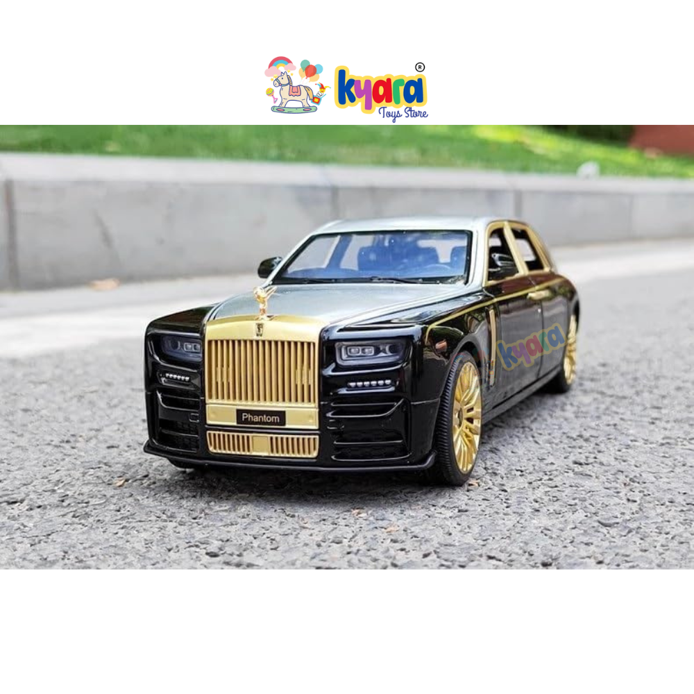 Rolls-royce Phantom Black-Silver 1:24 Diecast Scale Model Car