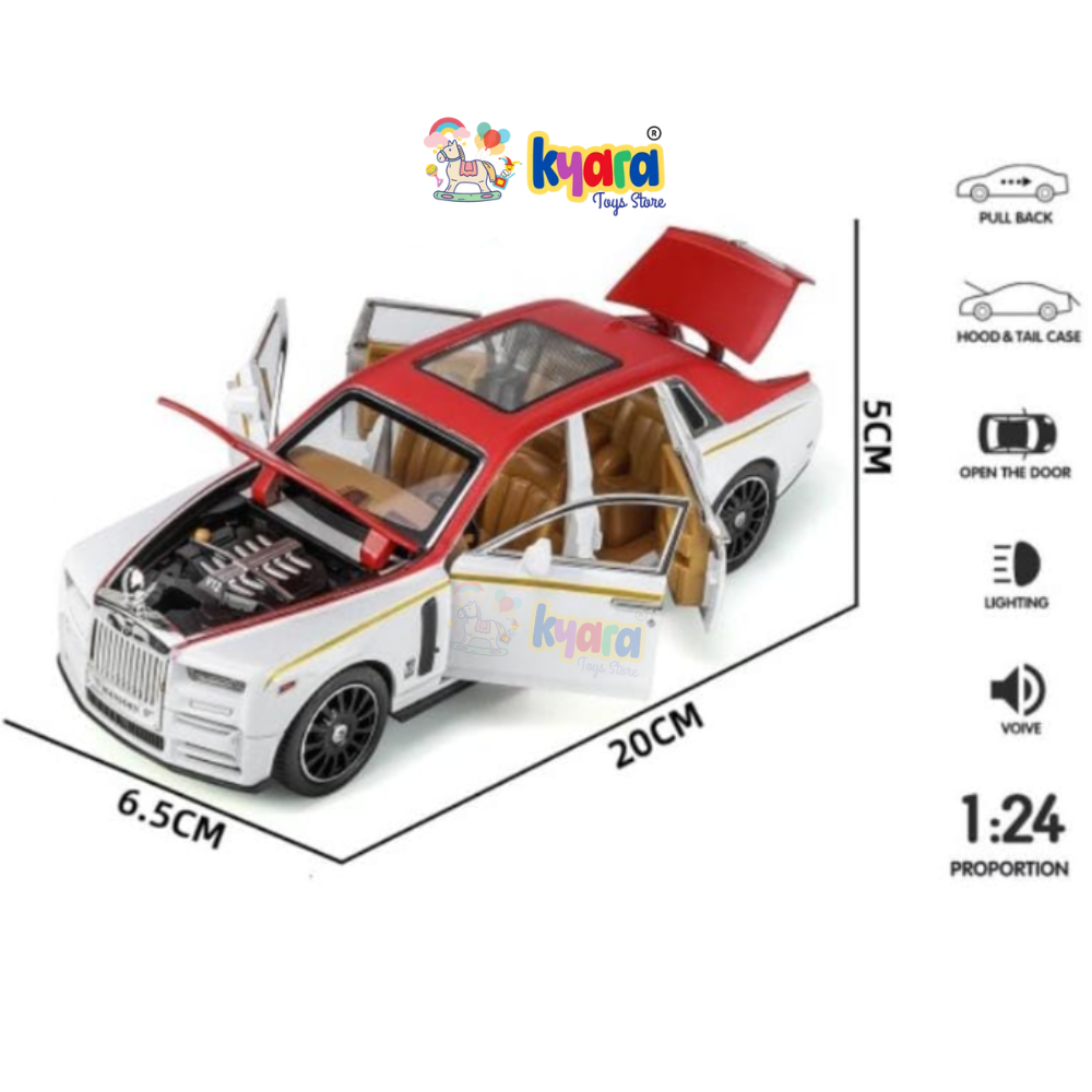 Rolls-royce Phantom White 1:24 Diecast Scale Model Car