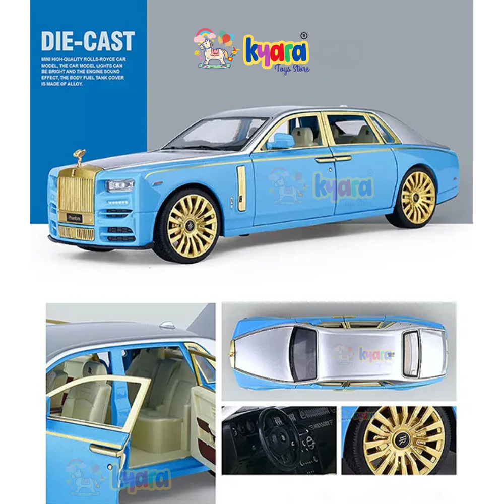 Rolls-royce Phantom Blue 1:24 Diecast Scale Model Car