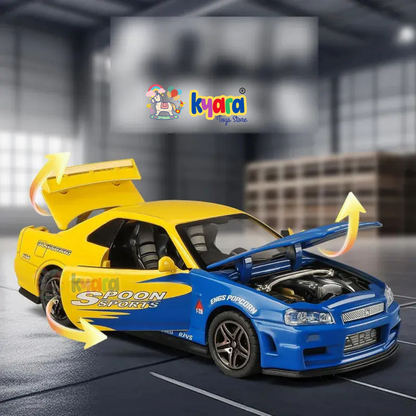 Nissan Skyline GT-R R34 Sport Racing 1:24 Diecast Scale Model Car