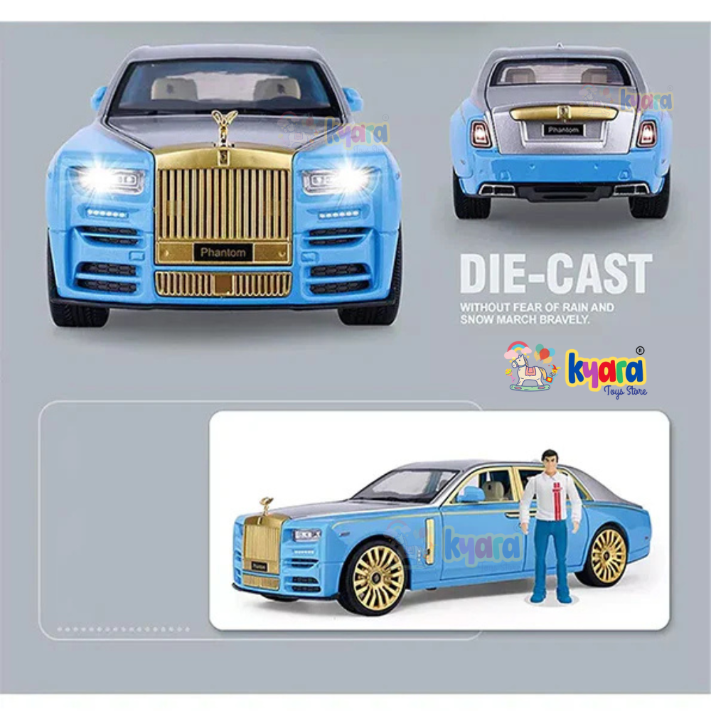 Rolls-royce Phantom Blue 1:24 Diecast Scale Model Car