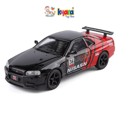 Nissan Skyline GT-R R34 Sport Racing 1:24 Diecast Scale Model Car