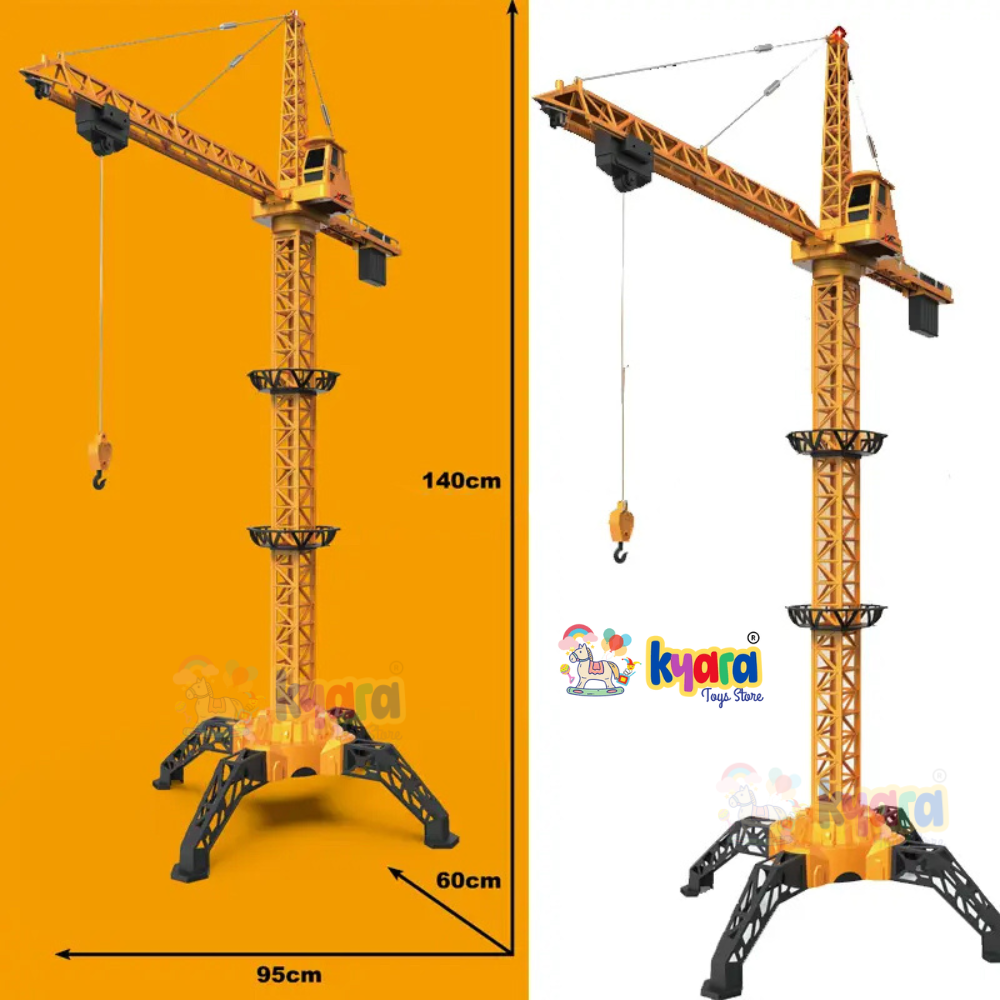 1/8 Alloy Engineering Tower Slewing Crane 2.4G RC Hammer-head Cranes Engineering Construction Model Toy With Light & Sound