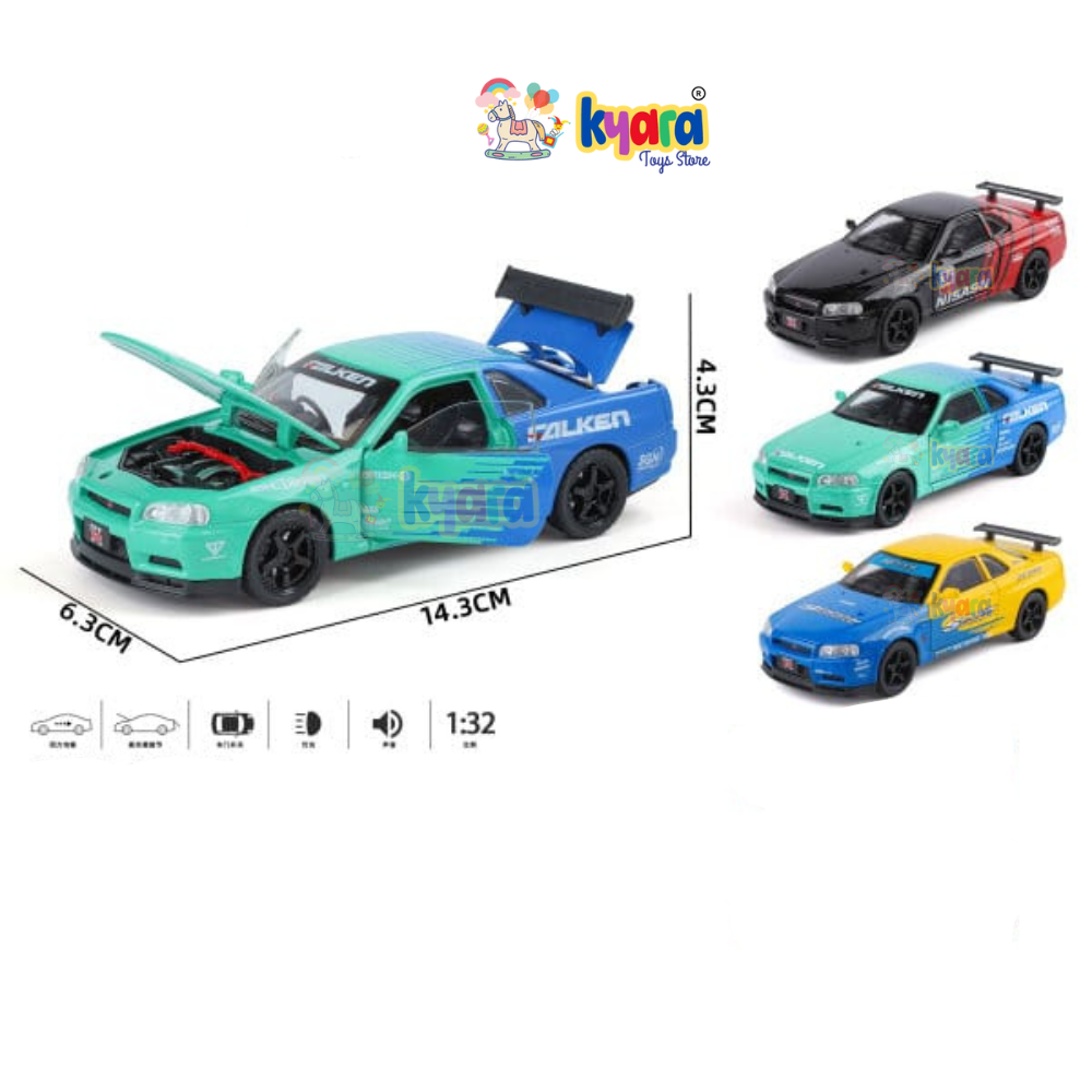 Nissan Skyline GT-R R34 Sport Racing 1:24 Diecast Scale Model Car