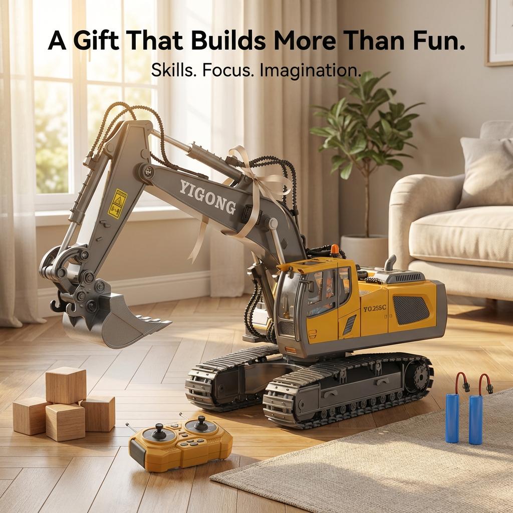 RC Excavator JCB Toy 11 Channel RC 1:20 Scale 2.4Ghz Construction Vehicles