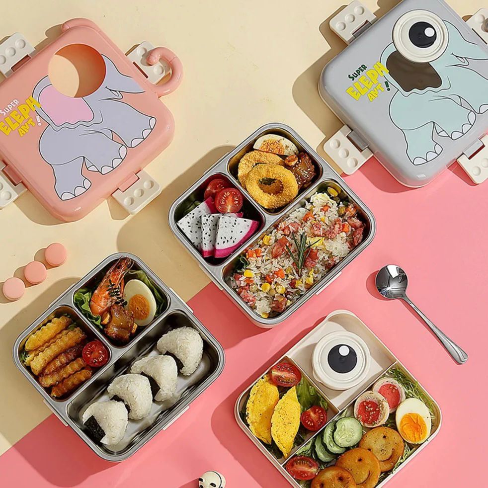 Cute Elephant Eye Steel Lunch Box