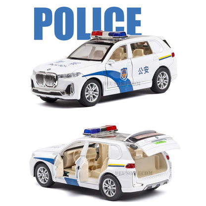 BMW X7 police vehicle 1:24 Diecast Scale Model Car